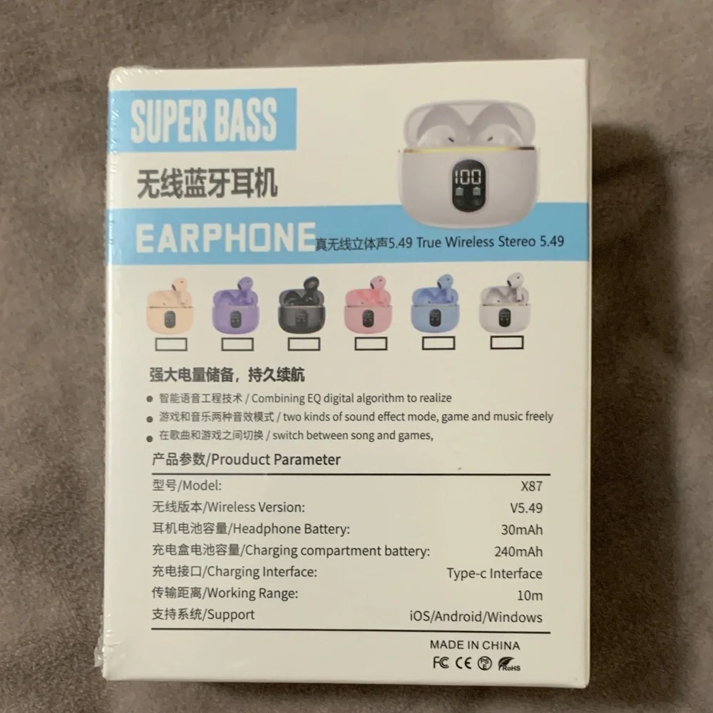 X87 True Wireless Stereo Earphones - White